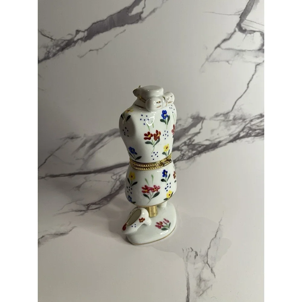 Formalities Trinket Box Trimmed In 10k Gold And Hand Painted